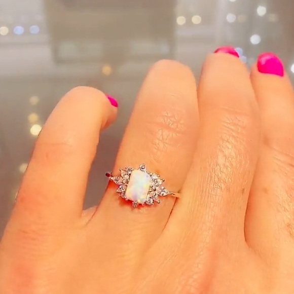 S925 Sterling Silver Fire Opal Ring. New. - Picture 8 of 13